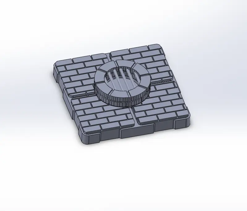 Tuile 4 cases effet pavé avec puit