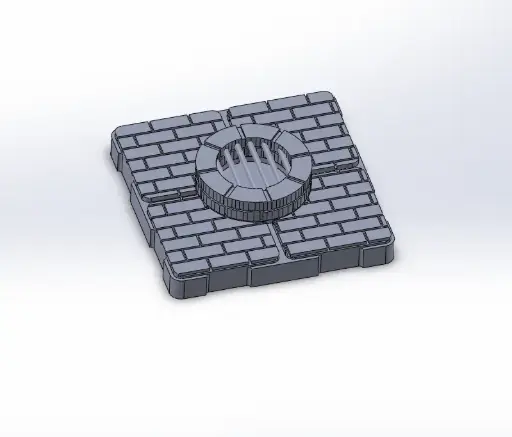 [egoutpuit2x2] Tuile 4 cases effet pavé avec puit