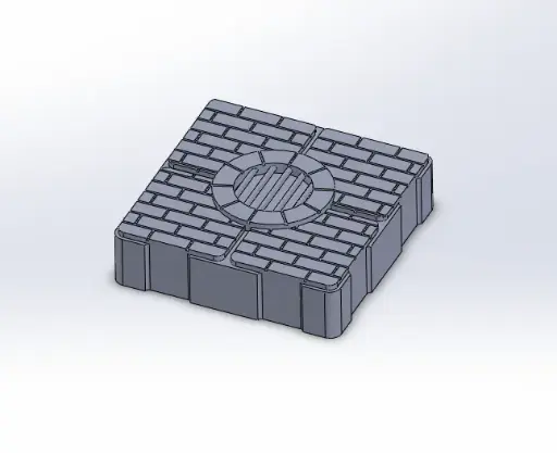 Tuile 4 cases effet pavé avec puit surélevé